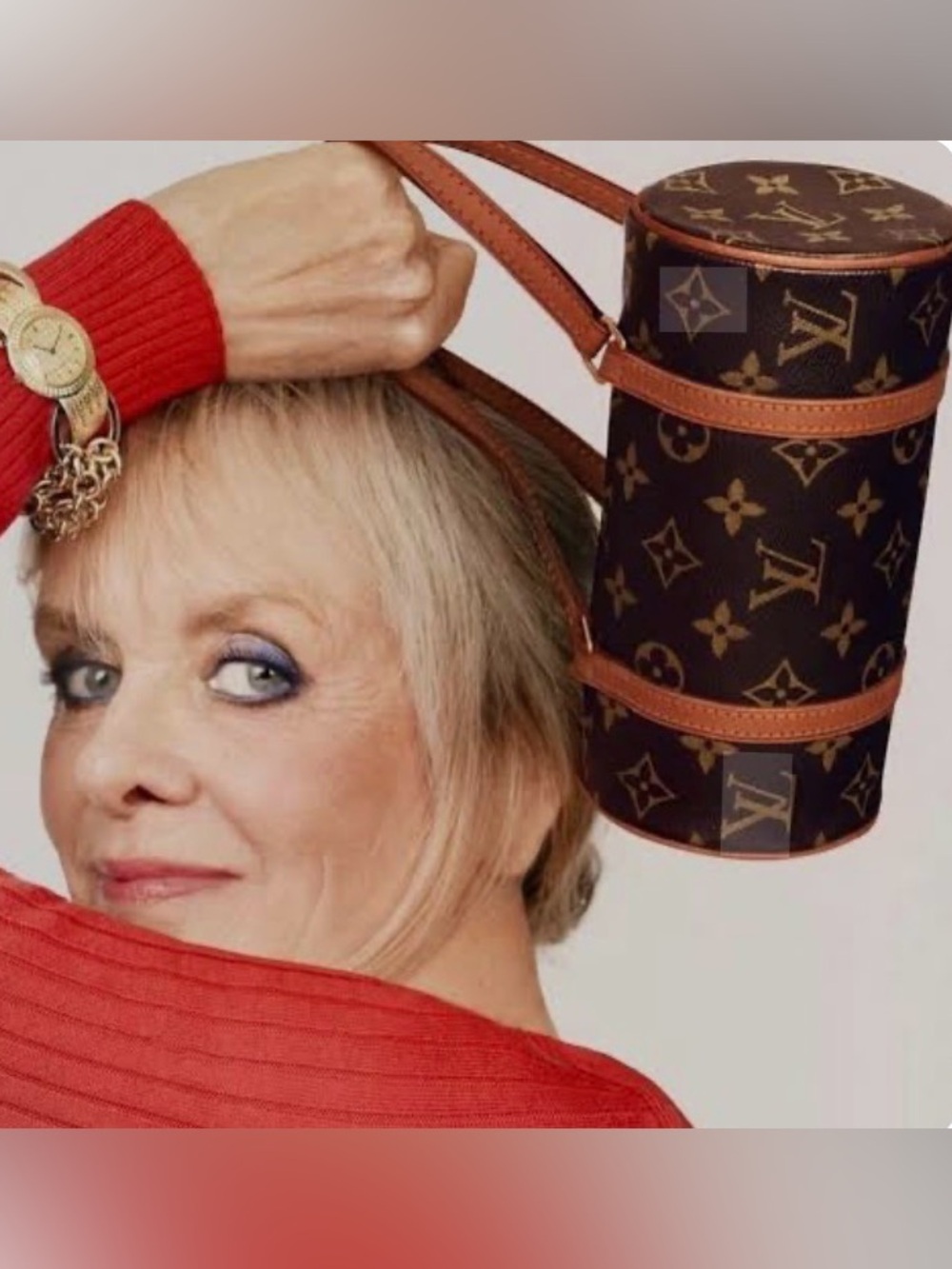 Authentic Louis Vuitton Papillon Mini (modeled by Twiggy)